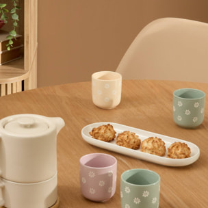 Coffret 4 tasses à café Margot motif fleuri