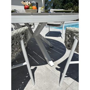 ELBA - Ensemble repas de jardin 6 places - Blanc