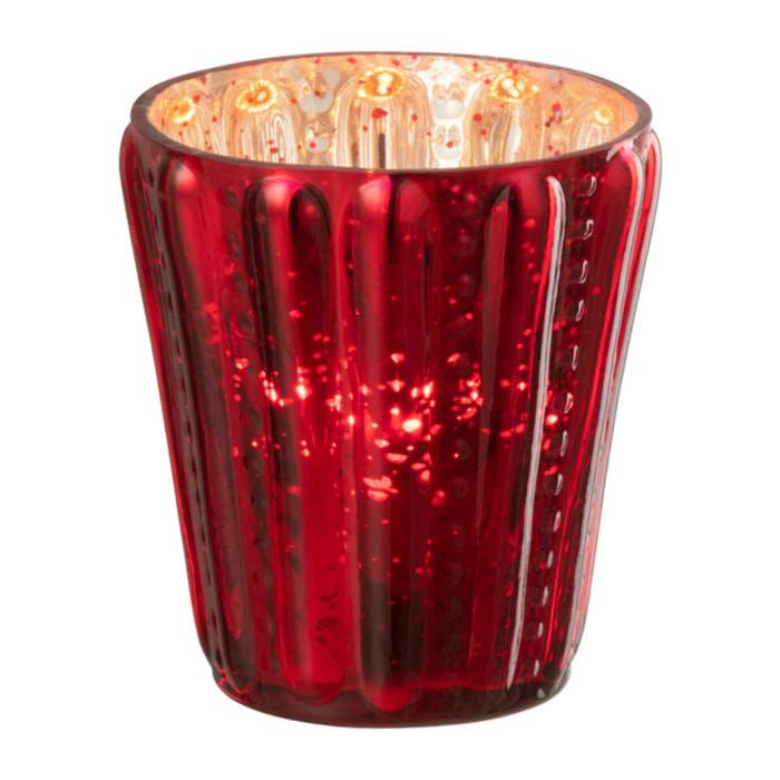 J-Line bougeoir - verre - rouge - 2 pcs
