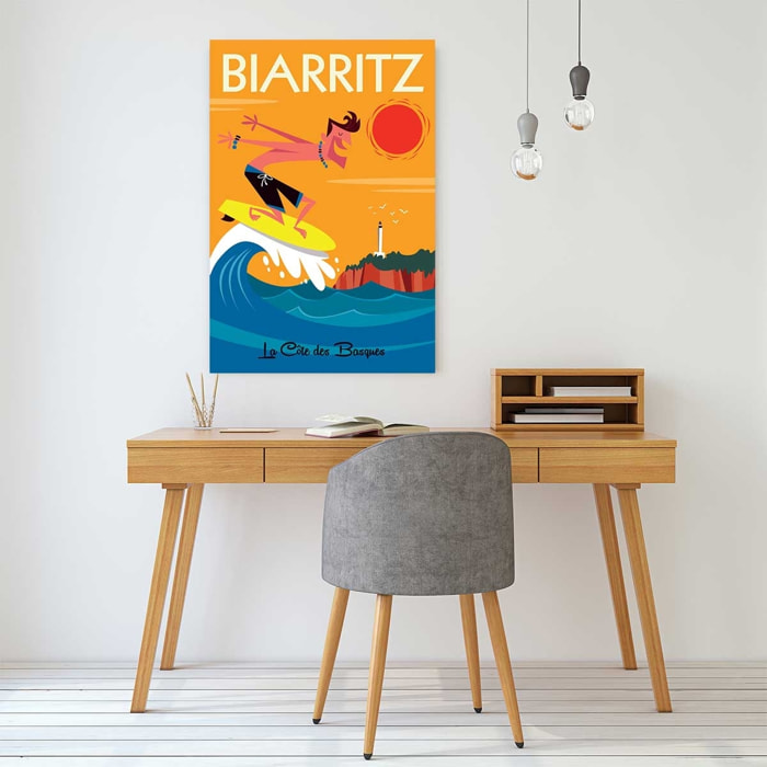 Tableau surf à biarritz Toile imprimée