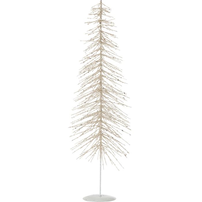 J-Line décoration Sapin de Noël Paillettes - bois - blanc - small