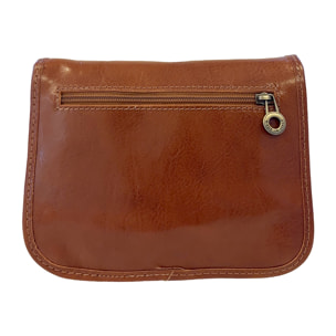 Borsa a Tracolla in Pelle da Donna, Tracolla Vintage con Doppia Fibbia e Chiusura Magnetica