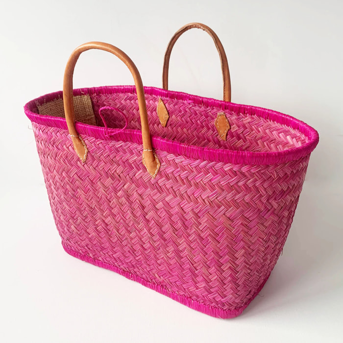 Panier artisanal de Madagascar - Aravola Luxe Uni GM Fuchsia