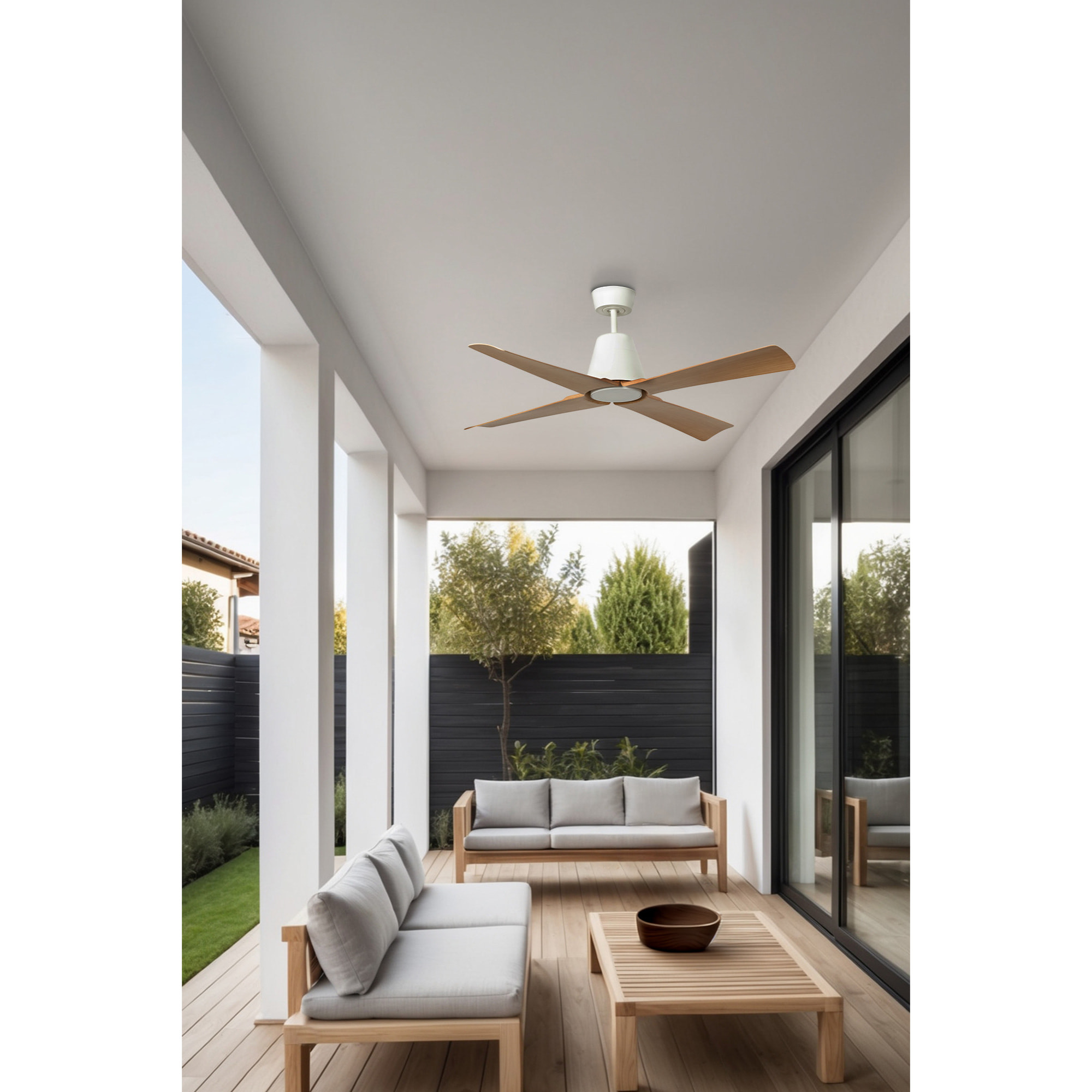 TYPHOON M LED Ventilador de techo blanco/madera