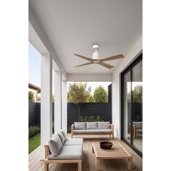 TYPHOON M LED Ventilador de techo blanco/madera