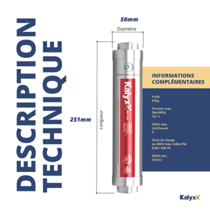 Adoucisseur d'eau Anticalcaire innovant IPS Kalyxx RedLine G 1/2 " femelle (IPSKXRG12)