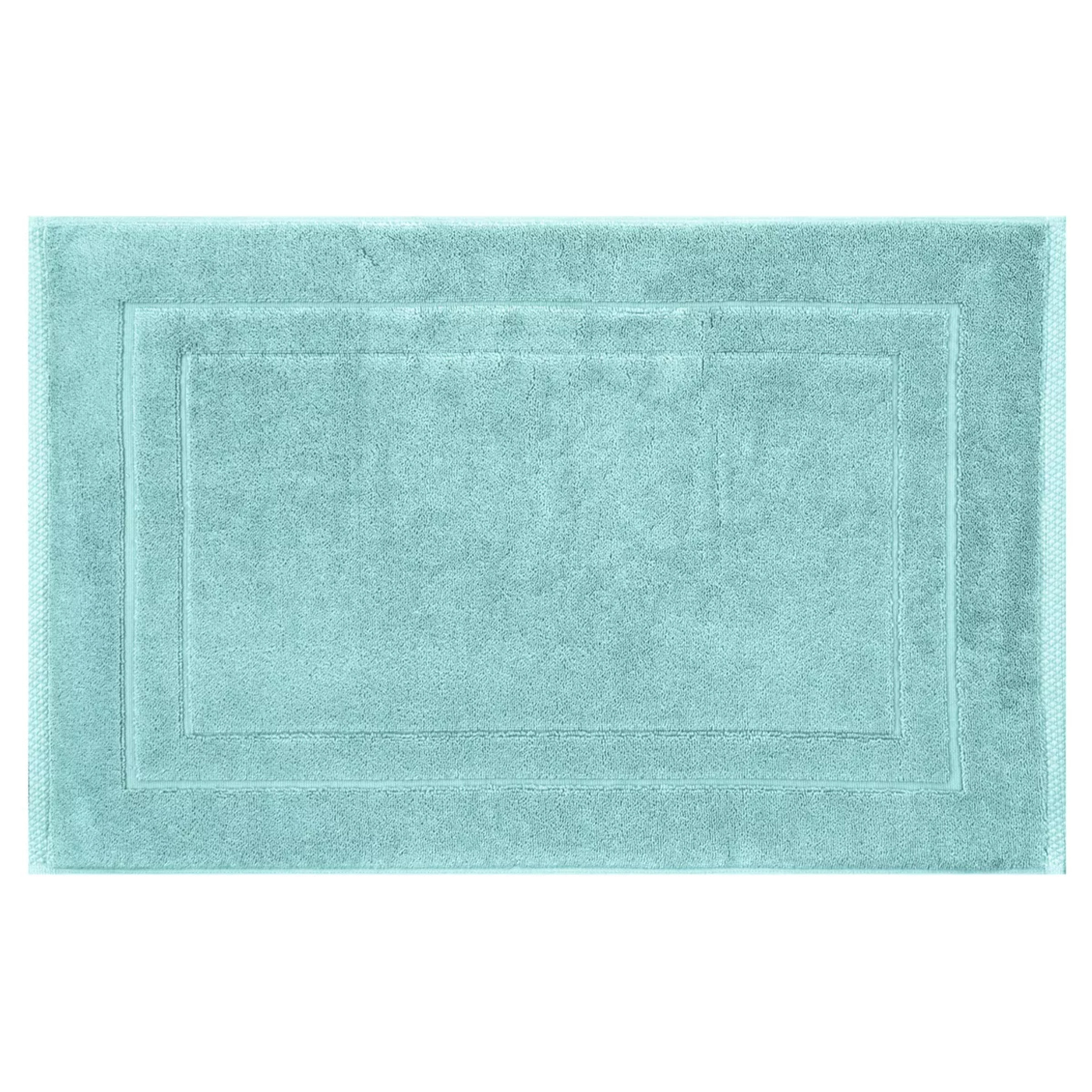 Tapis de bain pur coton 900 g/m² uni bleu Elea curacao