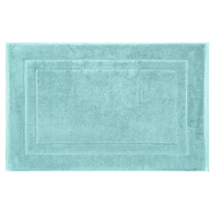 Tapis de bain pur coton 900 g/m² uni bleu Elea curacao