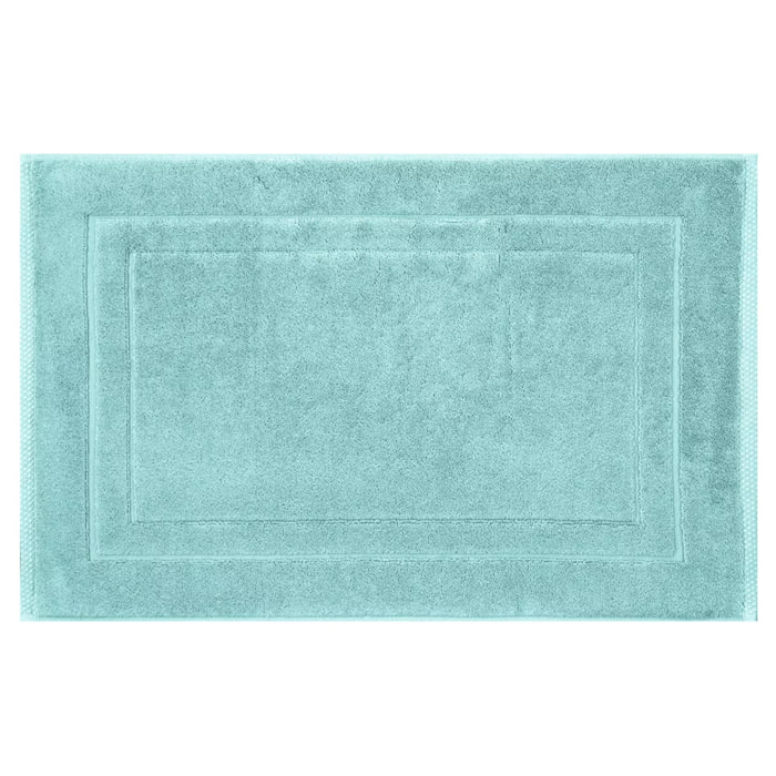 Tapis de bain pur coton 900 g/m² uni bleu Elea curacao