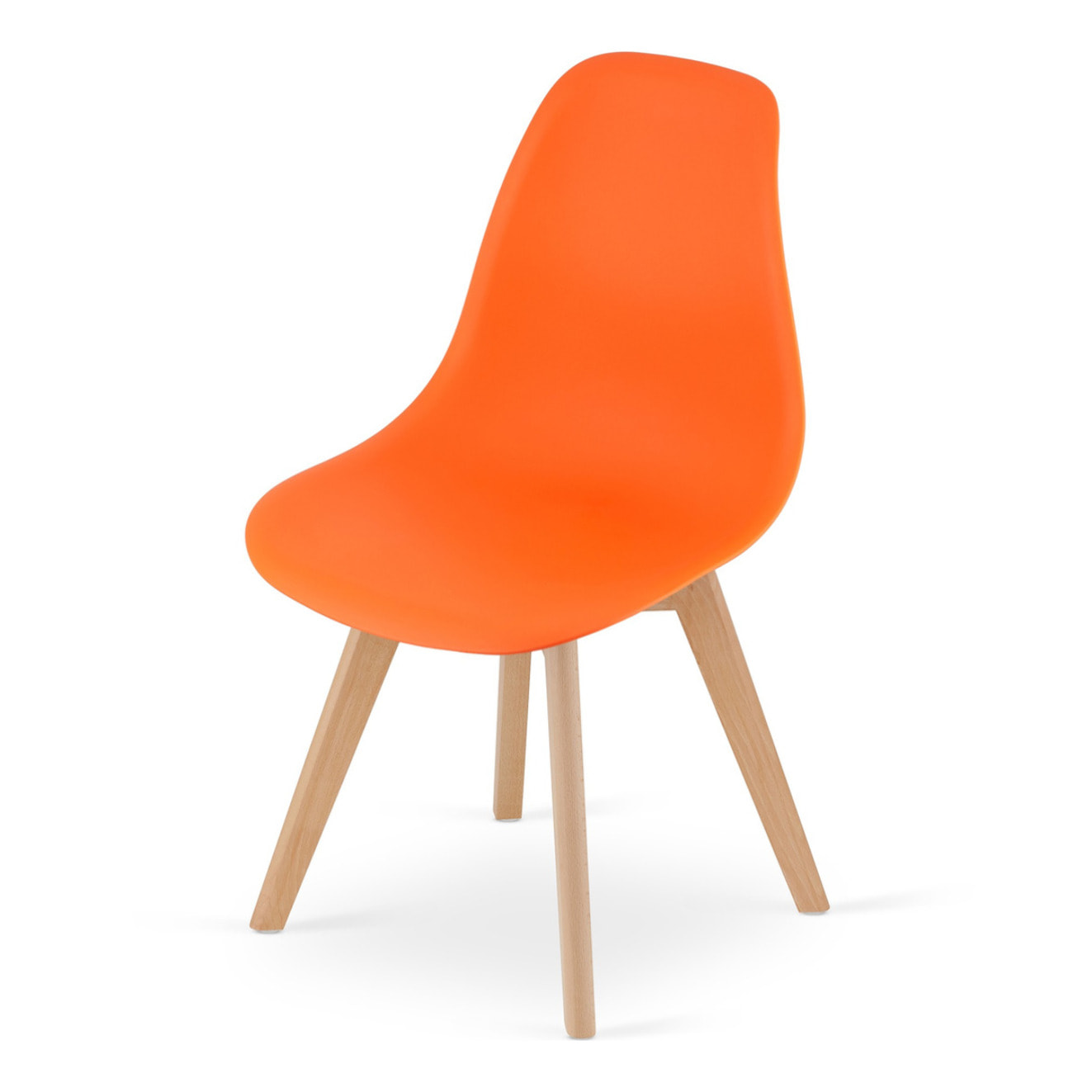 Set di 3 sedie Kito arancioni con gambe in faggio