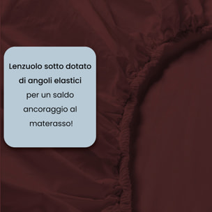 COMPLETO LETTO WATER WASHED, 100% Microfibra, No Stiro - BORDEAUX
