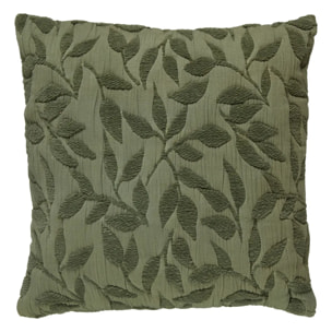 Coussin motif jacquard "Lehto" coton vert clair 50x50cm