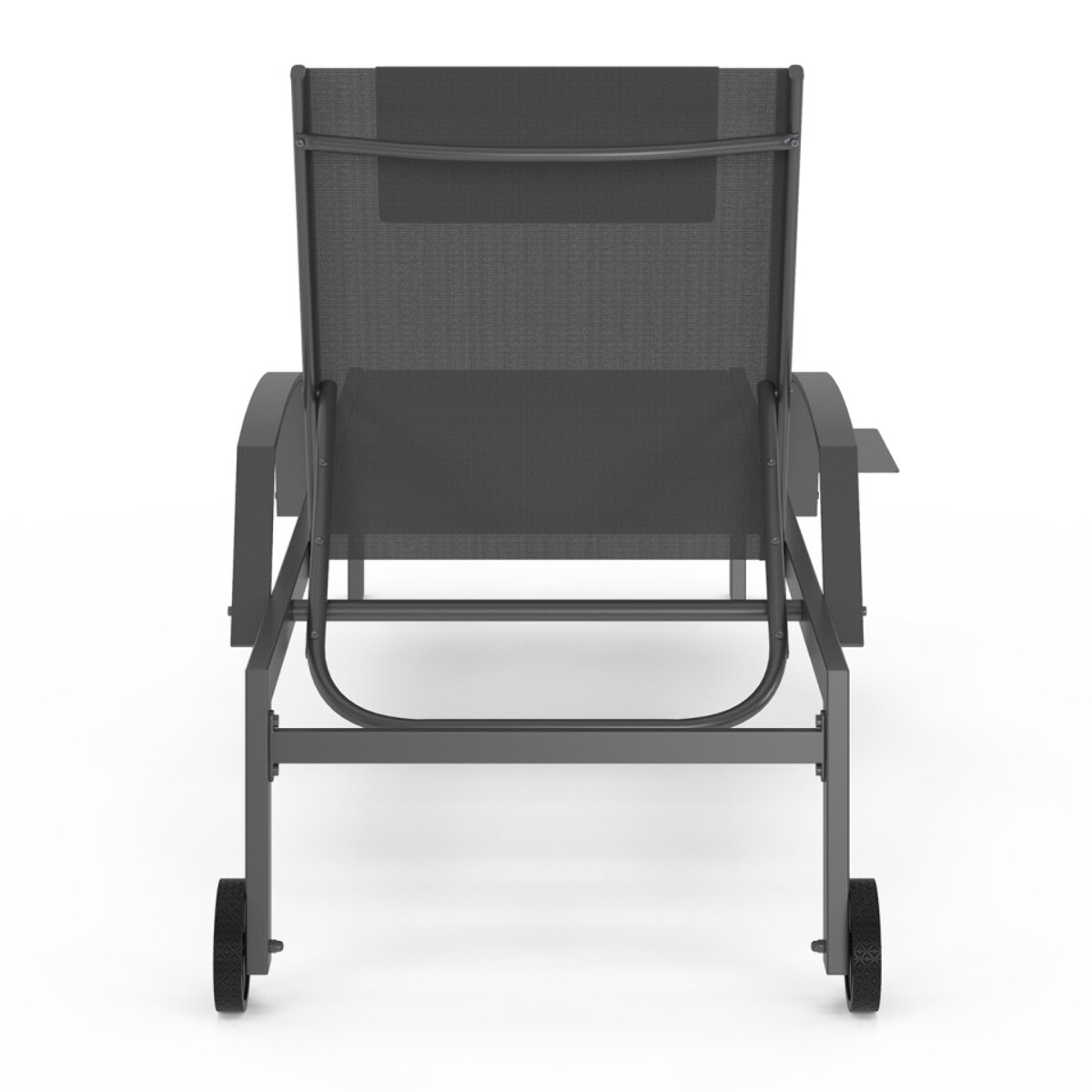 Transats inclinables Bornéo 5 positions avec tablette - lot de 2