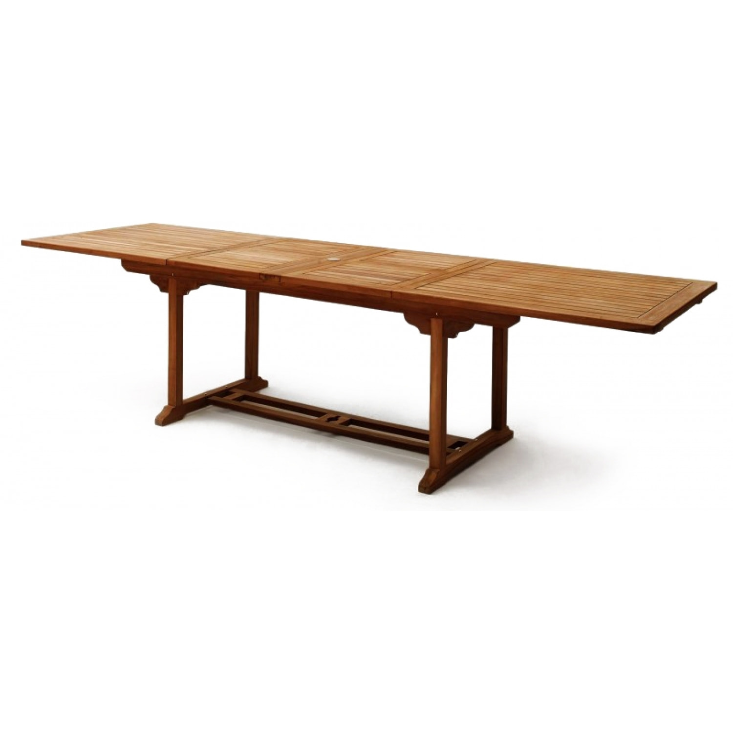 Table rectangulaire 8 chaises et 2 fauteuils en teck huilé NARRA