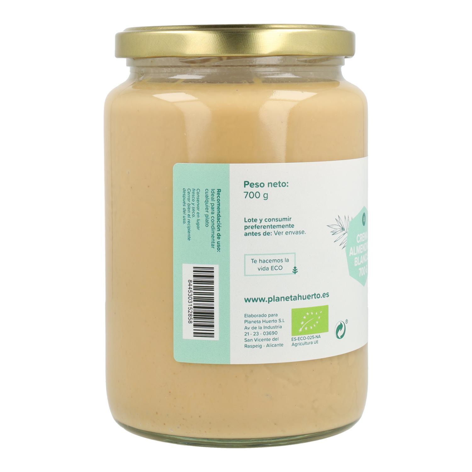 PLANETA HUERTO | Crema de Almendras Blancas ECO 700g - Pasta de Almendras Orgánicas 100% para un Estilo de Vida Saludable