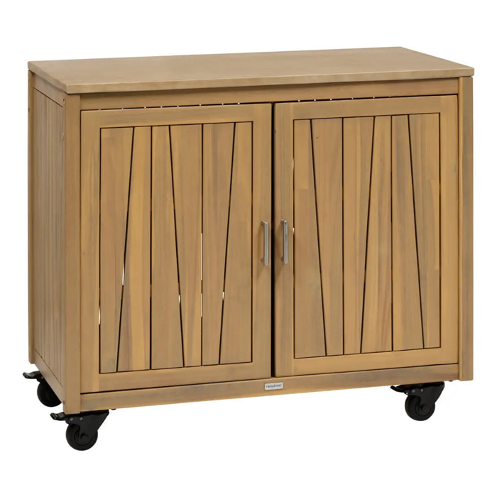 Module de cuisine d'été Lodgia 2 portes 50x100cm bois d'acacia