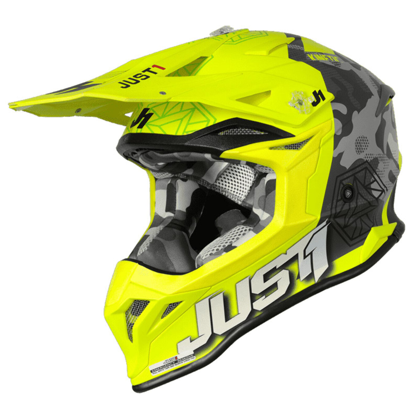 CASCO OFFROAD  J39 KINETIC CAMO RED LIME FLUO YELLOW (MATT) JUST1