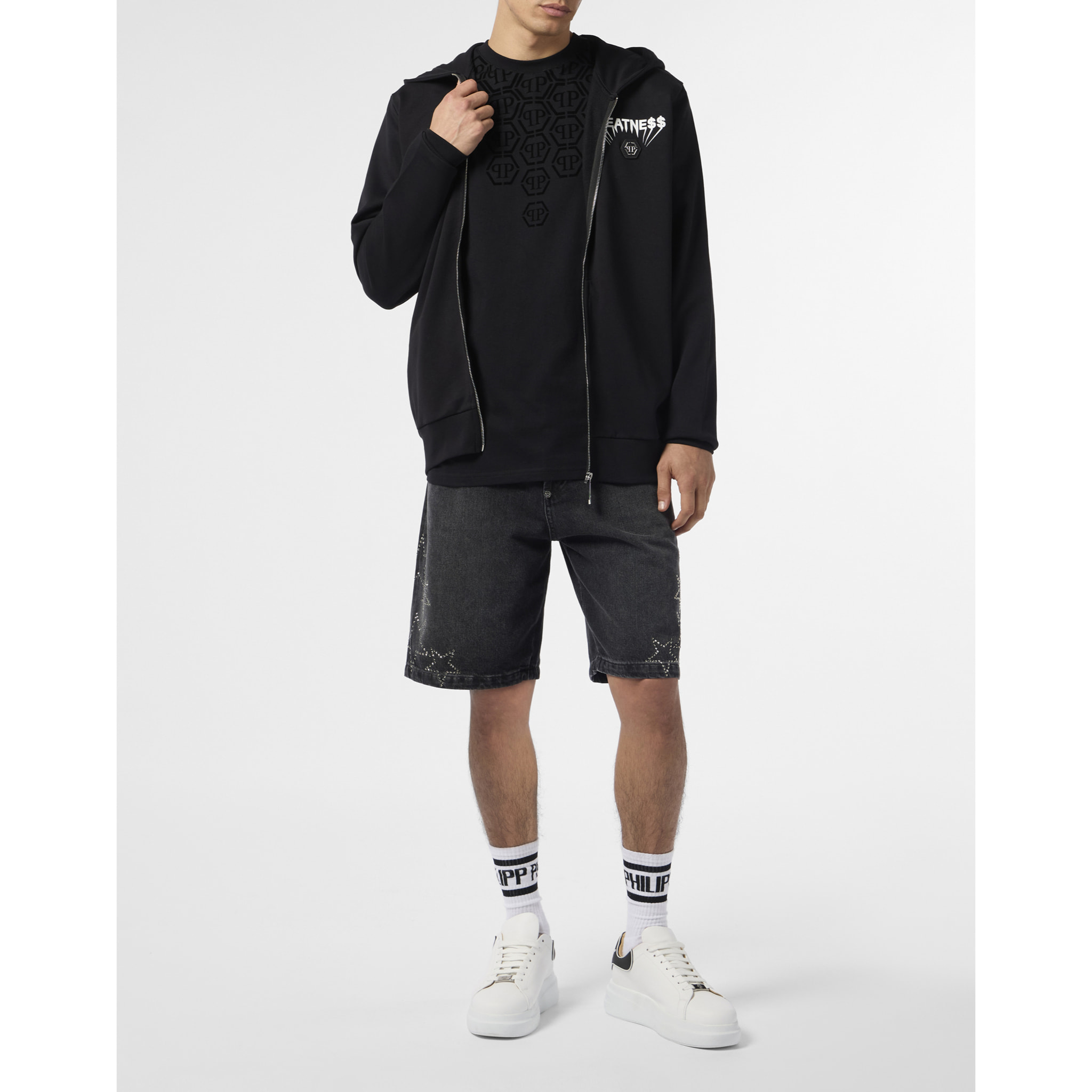 PHILIPP PLEIN Fleece Zip Hoodie Greatness