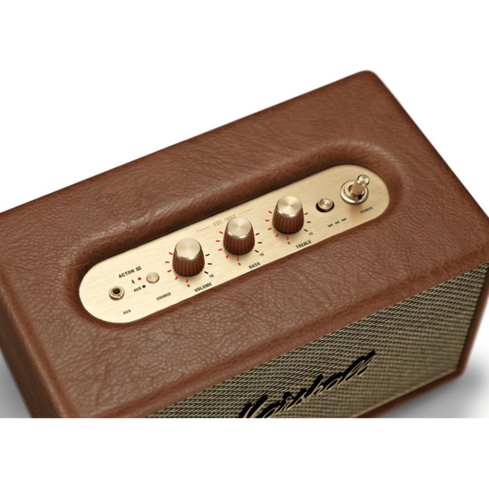Enceinte résidentielle MARSHALL Acton III Marron - Bluetooth, 60W, design rétro