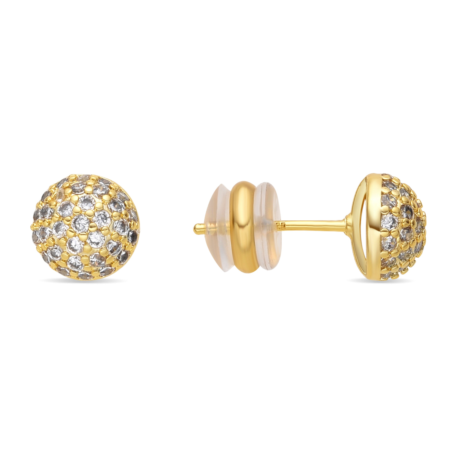 Pendientes acabado oro amarillo de 18k y Circonita Brillante