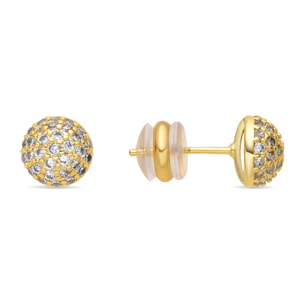 Pendientes acabado oro amarillo de 18k y Circonita Brillante