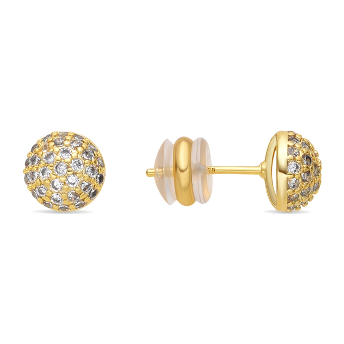 Pendientes acabado oro amarillo de 18k y Circonita Brillante