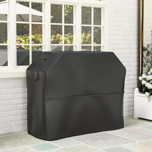 Funda para Barbacoa Exterior Impermeable Funda Protectora para BBQ de Tela Oxford 600D Anti-Viento Anti-Polvo Anti-Humedad Anti-UV Cubierta de Barbacoa con Cierres de Velcro 147x61x122 cm