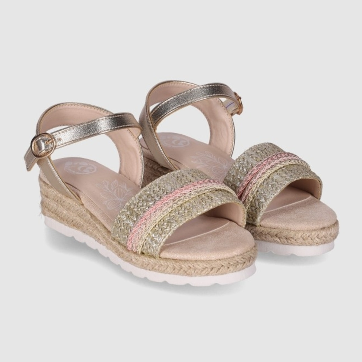 Sandalias de Piel Sintética - Platino - Tacón: 4 cm