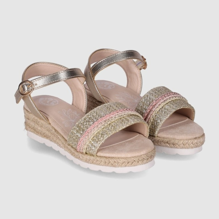 Sandalias de Piel Sintética - Platino - Tacón: 4 cm
