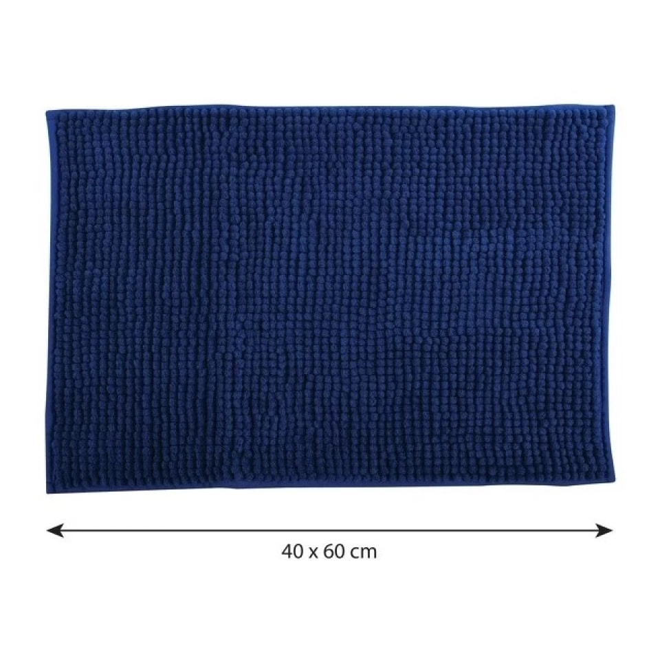 Tapis de bain Microfibre CHENILLE Bleu Foncé MSV