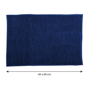 Tapis de bain Microfibre CHENILLE Bleu Foncé MSV