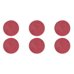 Set 6 tovagliette tonde 36 cm Excelsa – Round, Polipropilene Rosso