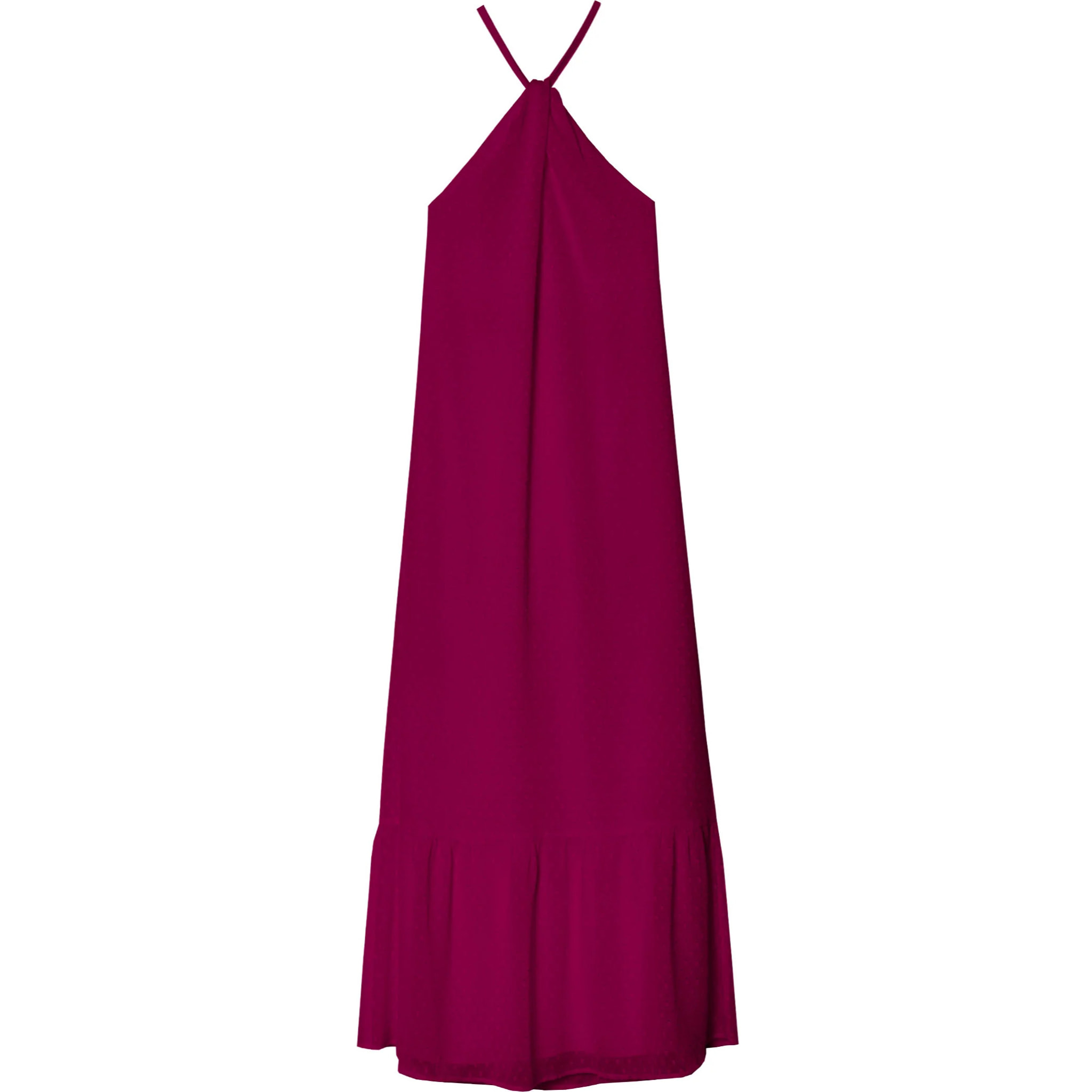 Vestido midi plumeti con volante