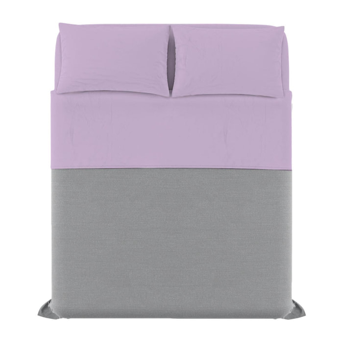 COMPLETO LETTO MAX COLOR MADE IN ITALY COTONE- LILLA MATRIMONIALE