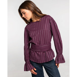 Blusa holgada con cuello barco