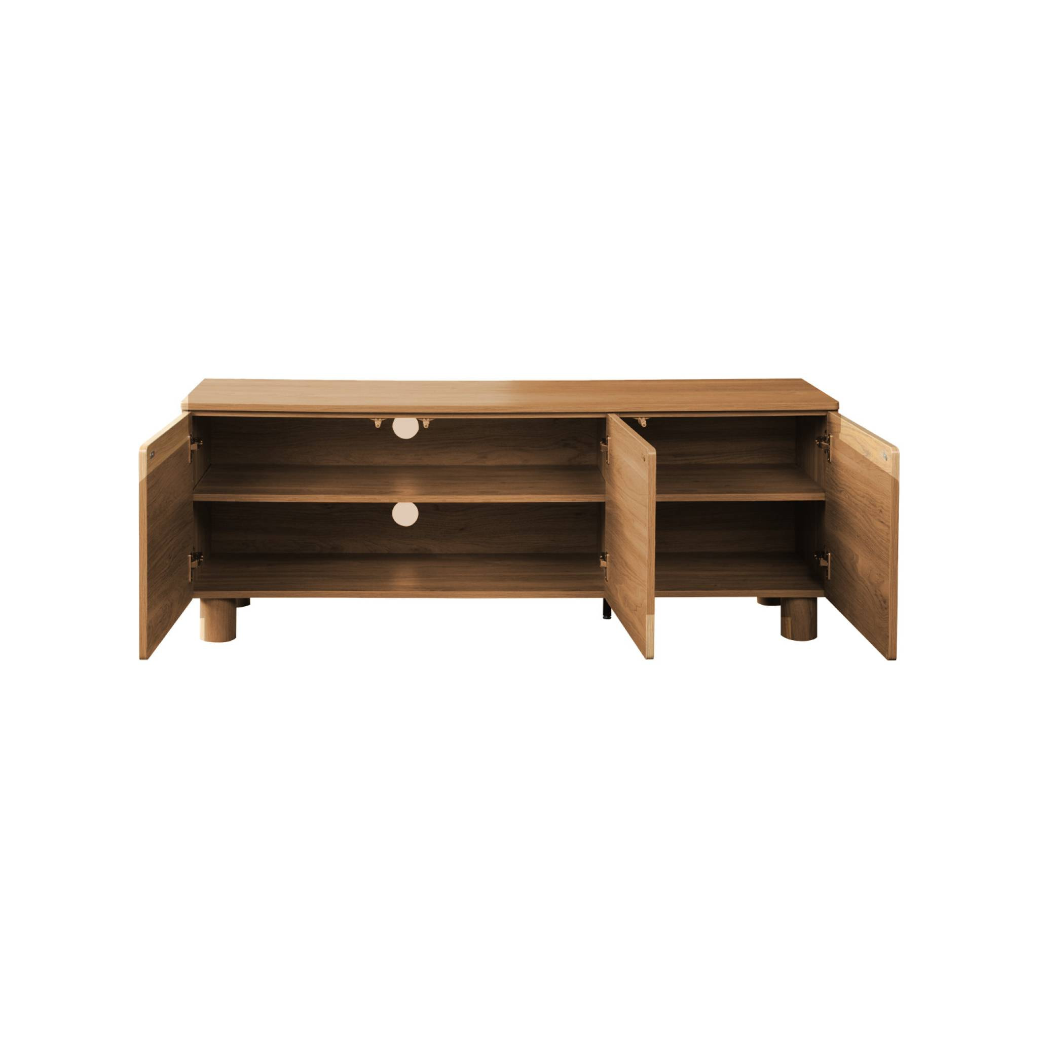 Meuble TV décor bois 3 portes 140cm AYANA