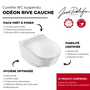 WC suspendu Odéon Rive Gauche sans bride