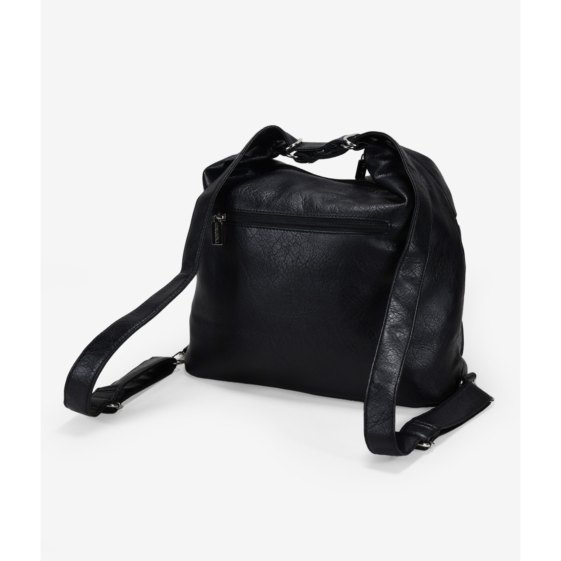 Bolso mochila negro con cremalleras