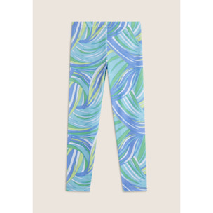 Leggings Bambina in Jersey Lyocell con Fantasia All-Over