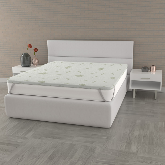 TOPPER MEMORY CON FODERA ALOE