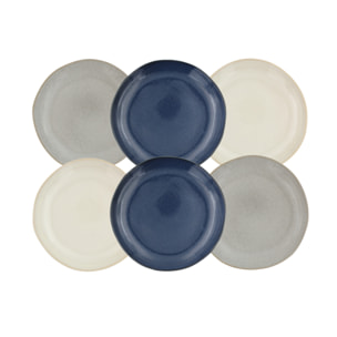 Lot de 6 grandes assiettes, OIA