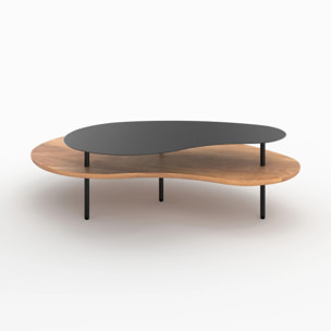 Tables gigognes en bois et metal noir (lot de 2) - Moji
