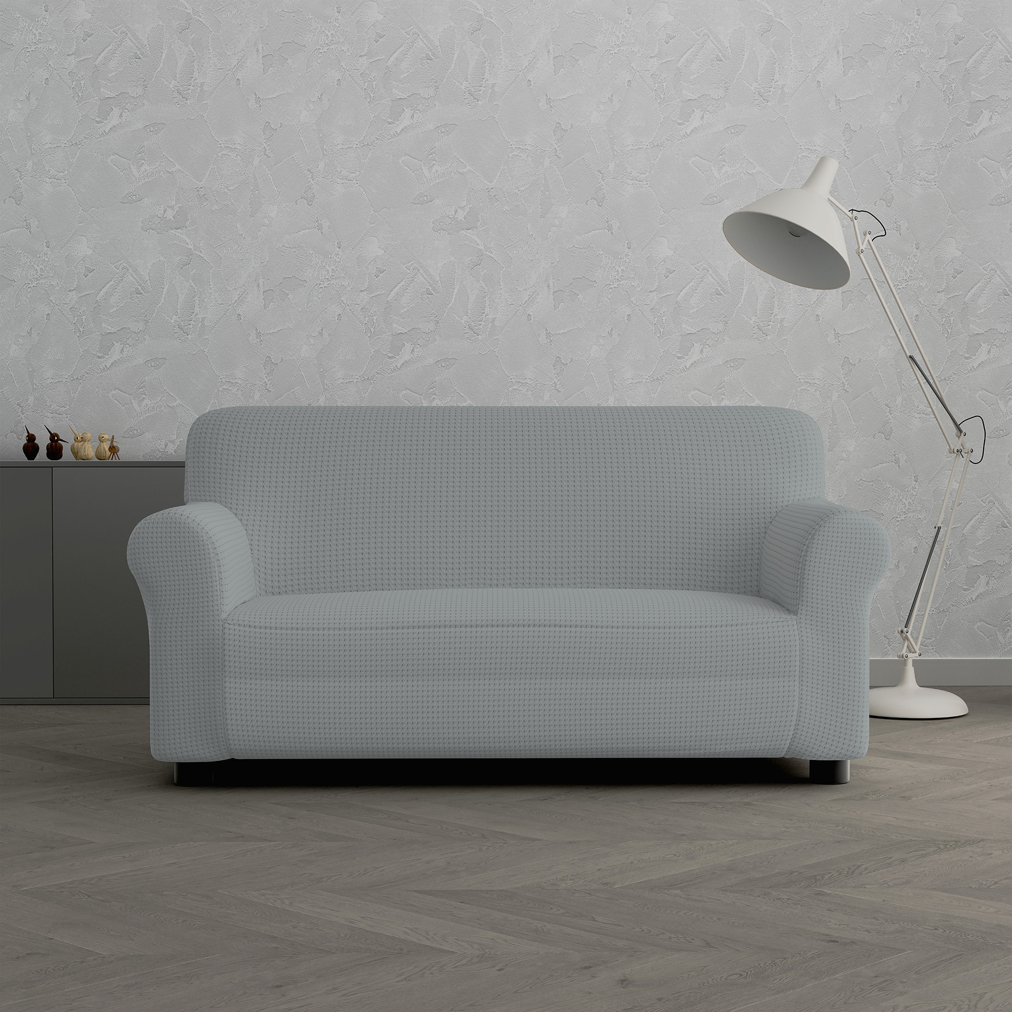 COPRIDIVANO IRIS, Elastico, Estensibile e Sagomato - GRIGIO CHIARO