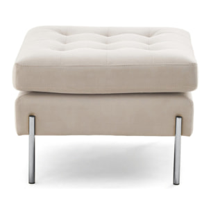 Isaure - pouf en velours - Beige