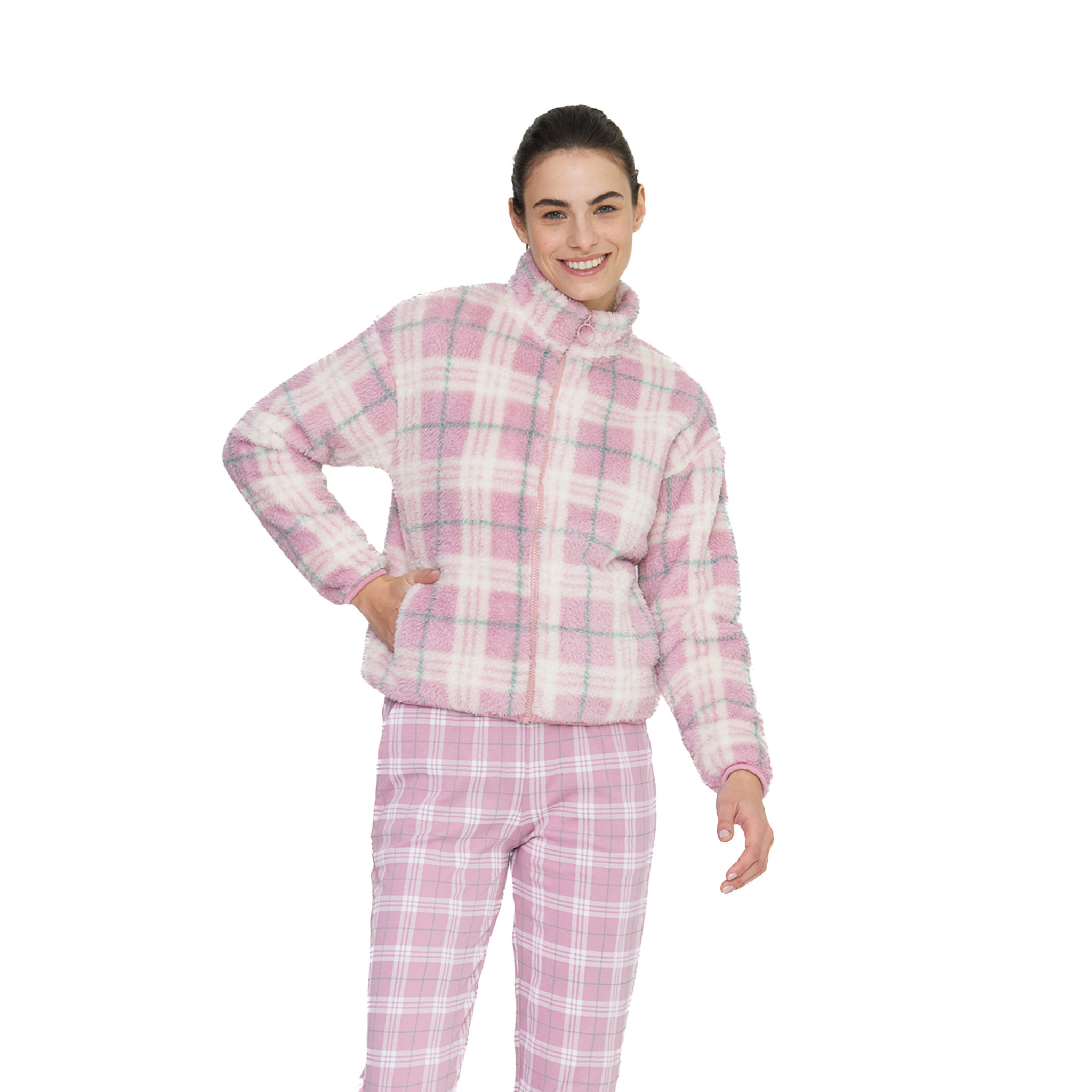 Giacca donna nelly in eco pelliccia con zip Noidinotte