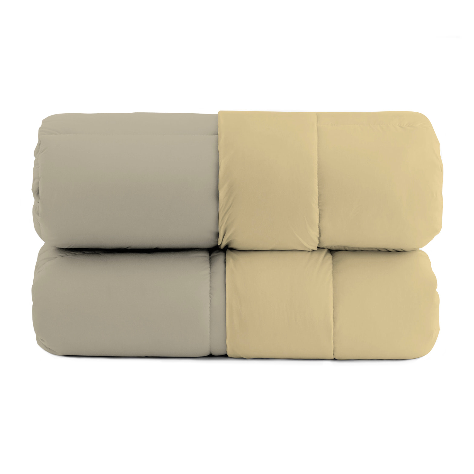 TRAPUNTA INVERNALE ELEGANT, 300gr, Microfibra, Doubleface, Made in Italy - TORTORA/PANNA