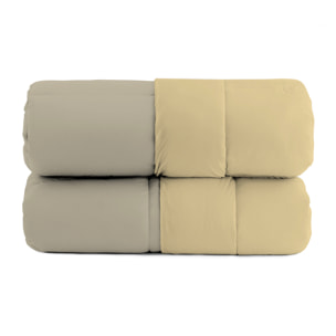 TRAPUNTA INVERNALE ELEGANT, 300gr, Microfibra, Doubleface, Made in Italy - TORTORA/PANNA