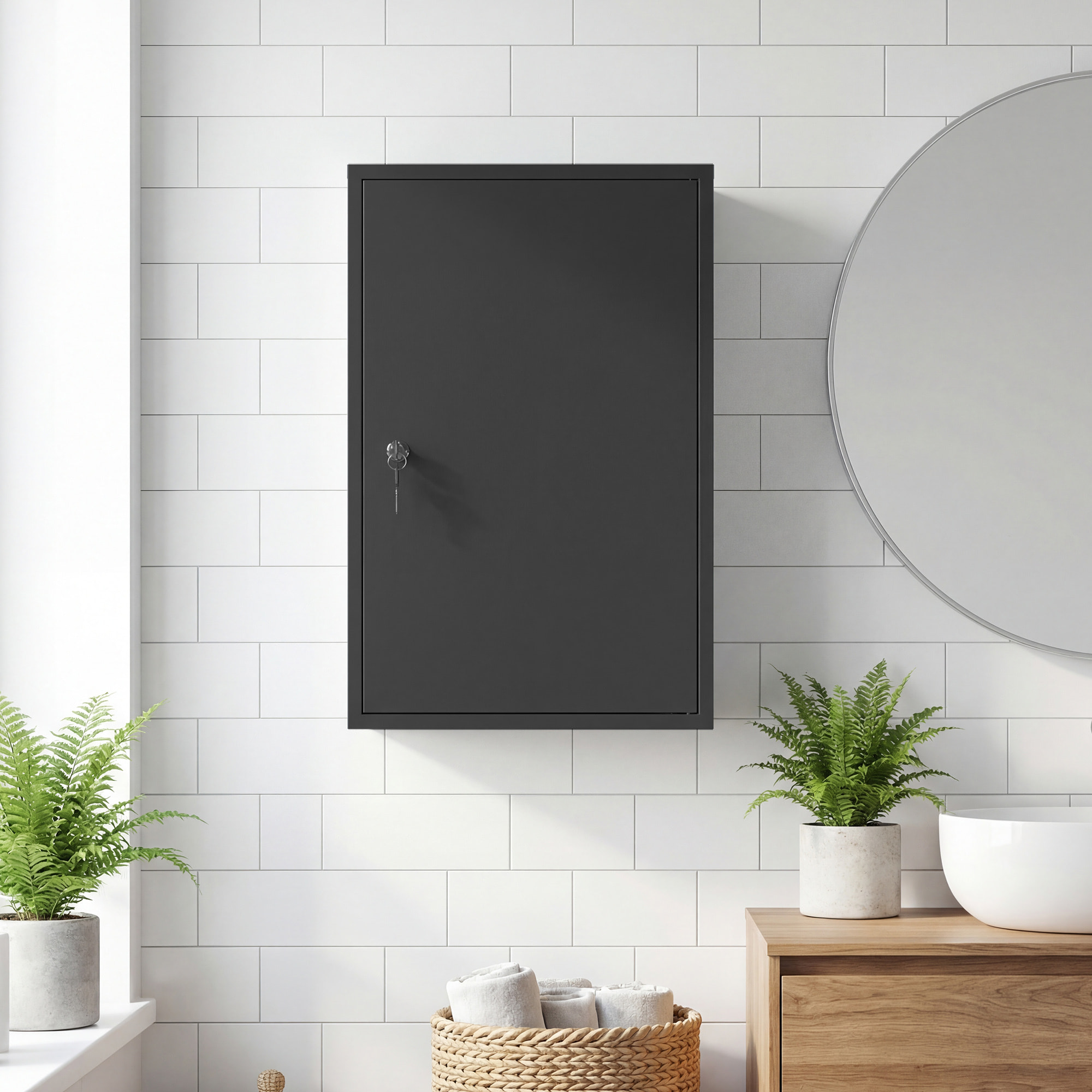 Armoire à pharmacie 2 étagères 3 niveaux verrouillable dim. 40L x 18l x 60H cm 2 clés métal noir