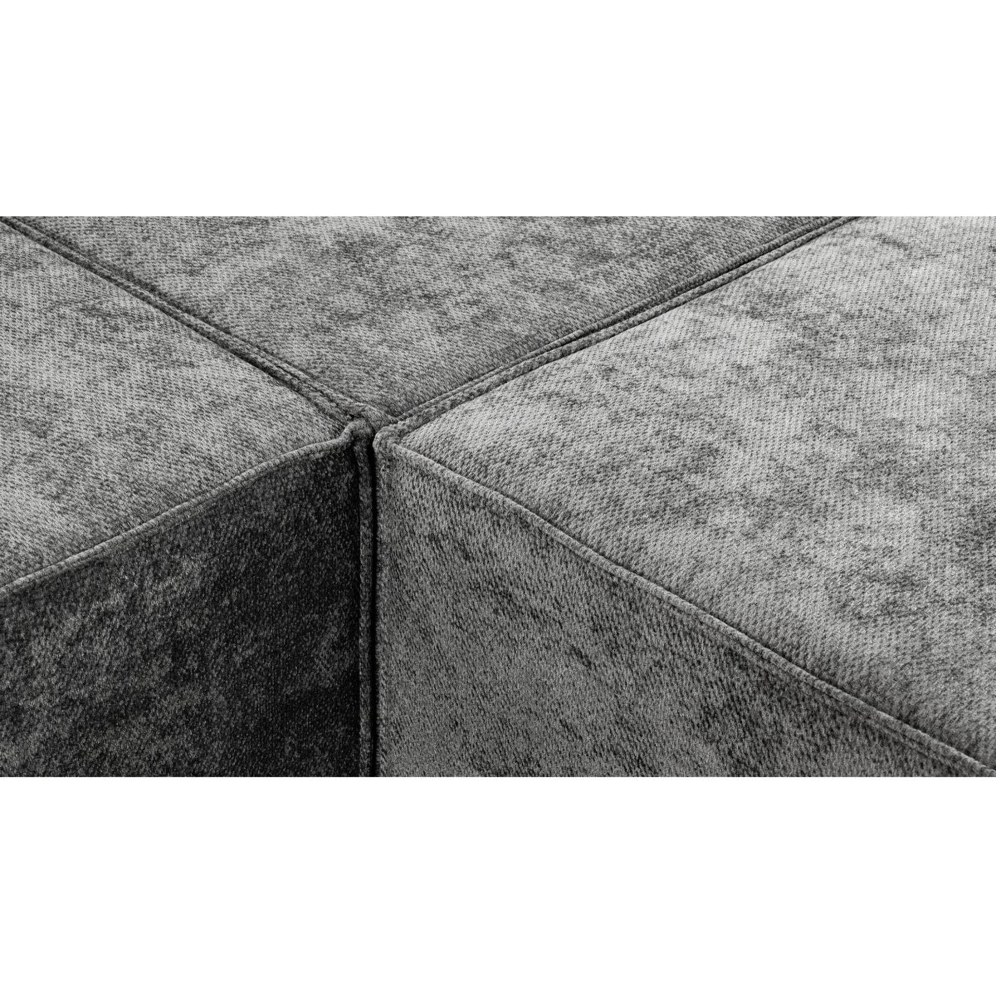 Canapé droit modulable en tissu texturé "Lusso" - 3 places - Gris