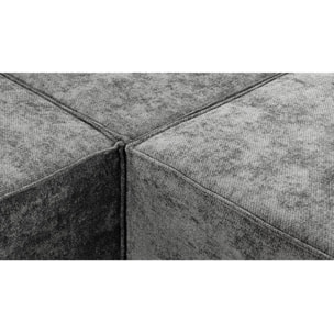 Canapé droit modulable en tissu texturé "Lusso" - 3 places - Gris
